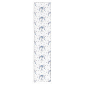 パターンNO.4: 青及び灰色の葉が多い花盛りの木 ショートテーブルランナー (正面)