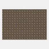 パター中国のンの黒と金ゴールド ラッピングペーパーシート (正面3)