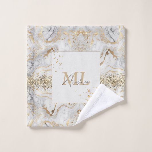 パター人気があるン白砂金のフェイク大理石 ウォッシュタオル (ウォッシュタオル)