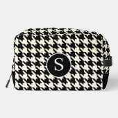 パター千鳥格子のンブラック&ホワイトトイレタリーバッグ ドップキット (裏面)