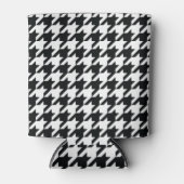 パター千鳥格子のン白黒 缶クーラー (正面)