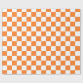 パター市松模様にンのオレンジと白 ラッピングペーパー (フラット)