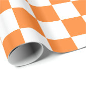 パター市松模様にンのオレンジと白 ラッピングペーパー (ロールコーナー)