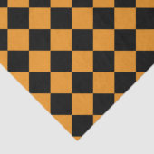 パター市松模様にンのオレンジと黒のデコパージュ 薄葉紙 (詳細)