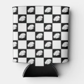 パター市松模様にンシェフ帽子誕生日ビール 缶クーラー (正面)