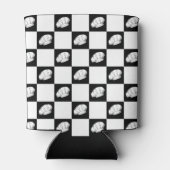 パター市松模様にンシェフ帽子誕生日ビール 缶クーラー (裏面)