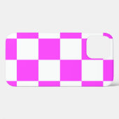 パター市松模様にンタイルの背景。ホワイトとピンカ Case-Mate iPhoneケース (裏面 (横))