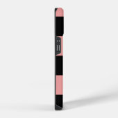 パター市松模様にンピンクと黒の正方形 iPhoneケース (右側面)