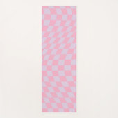 パター市松模様にン薄紫ピンクチェックカーボード ヨガマット (正面)