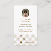 パター市松模様にン・ソーシャル・メディア・インフルエンサー写真 名刺 (裏面)