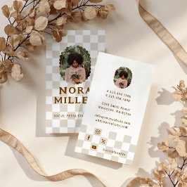 パター市松模様にン・ソーシャル・メディア・インフルエンサー写真 名刺