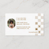 パター市松模様にン・ソーシャル・メディア・インフルエンサー写真 名刺 (裏面)