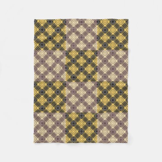 パター市松模様にン.02 フリースブランケット (正面)