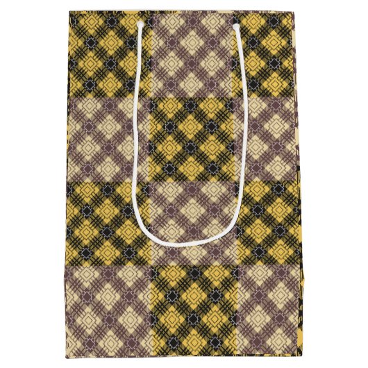 パター市松模様にン.02 ミディアムペーパーバッグ (裏面)