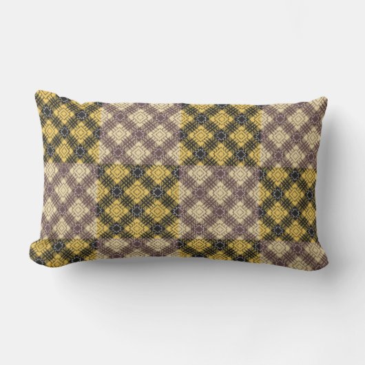 パター市松模様にン.02 ランバークッション (正面)