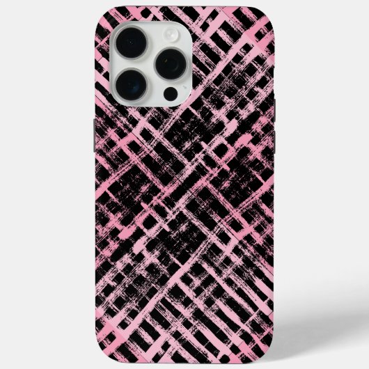パター市松模様にン–06P.ピンク黒BG Case-Mate iPhoneケース (裏面)