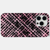 パター市松模様にン–06P.ピンク黒BG Case-Mate iPhoneケース (裏面 (横))