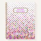 パター数々のンカラー正方形ノートブック ノートブック (正面)