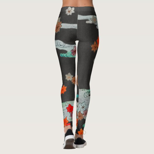 パター日本のン黒印刷レギンス レギンス (裏面)