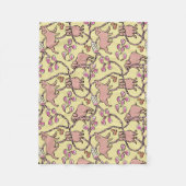 パター笑わされるン中国のピグ年イエローフリース フリースブランケット (正面)