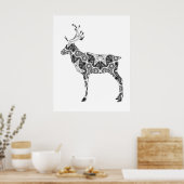 パター素晴らしントナカイ着色ページアート ポスター (キッチン)