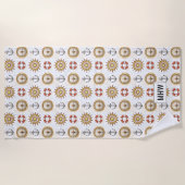 パター航海のンカスタムモノグラムビーチタオル ビーチタオル (正面)