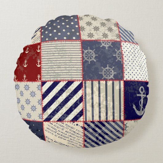 パター航海のン丸装飾用クッション ラウンドクッション (正面)