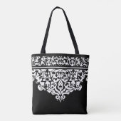 パター華美ン白黒カスタマイズ可能トート トートバッグ (裏面)