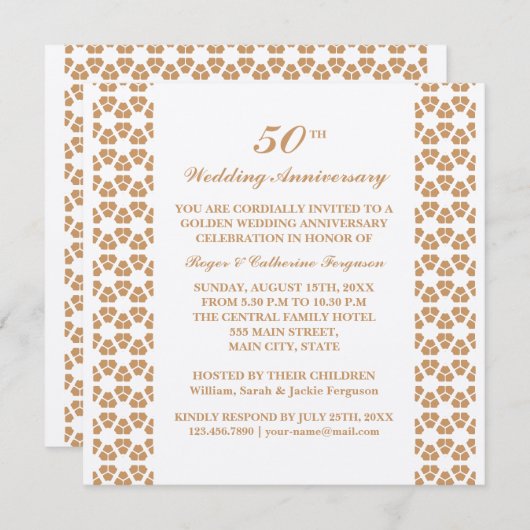 パター華美ン結婚ズ記念日 招待状 (正面/裏面)