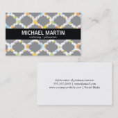 パター華美ン(グレー) |フェスティバル 名刺 (正面/裏面)