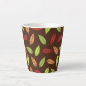 パター葉ン、カラフル葉紅葉 カフェラテマグ (正面)