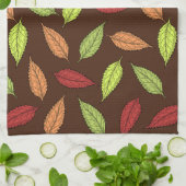 パター葉ン、カラフル葉紅葉 キッチンタオル (折り畳み)