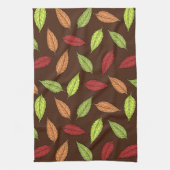 パター葉ン、カラフル葉紅葉 キッチンタオル (縦)