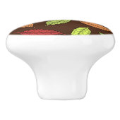 パター葉ン、カラフル葉紅葉 セラミックノブ (側面)