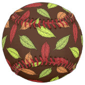 パター葉ン、カラフル葉紅葉 ソフトボール (裏面)