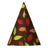 パター葉ン、カラフル葉紅葉 パーティーハット (裏面)