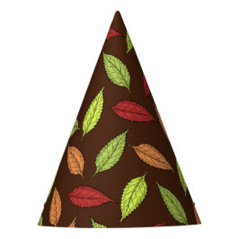 パター葉ン、カラフル葉紅葉 パーティーハット