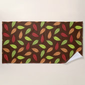 パター葉ン、カラフル葉紅葉 ビーチタオル (正面)