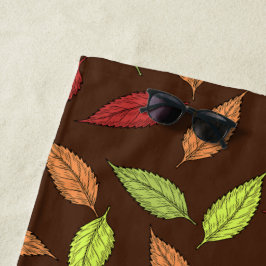 パター葉ン、カラフル葉紅葉 ビーチタオル