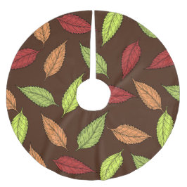 パター葉ン、カラフル葉紅葉 ブラッシュドポリエステルツリースカート