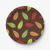 パター葉ン、カラフル葉紅葉 ペーパープレート (正面)