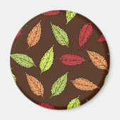 パター葉ン、カラフル葉紅葉 マグネット (正面)