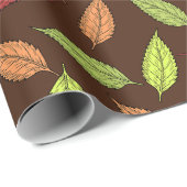 パター葉ン、カラフル葉紅葉 ラッピングペーパー (ロールコーナー)