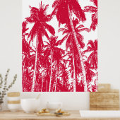 パター葉ン。熱帯性ヤシの木 ポスター (キッチン)