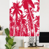 パター葉ン。熱帯性ヤシの木 ポスター (ホームオフィス)