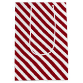 パター赤と白ンストライプの抱き枕 ミディアムペーパーバッグ (裏面)
