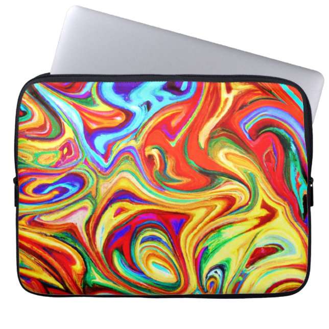 パター鮮やかカラフルンのアートワーク ラップトップスリーブ (正面)
