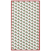 パター鮮やかン赤いバラと緑のホリーアート テーブルクロス (正面)