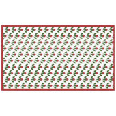 パター鮮やかン赤いバラと緑のホリーアート テーブルクロス (正面(横))