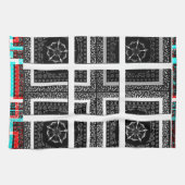 パタ市松模様にーンアートプリント キッチンタオル (横)